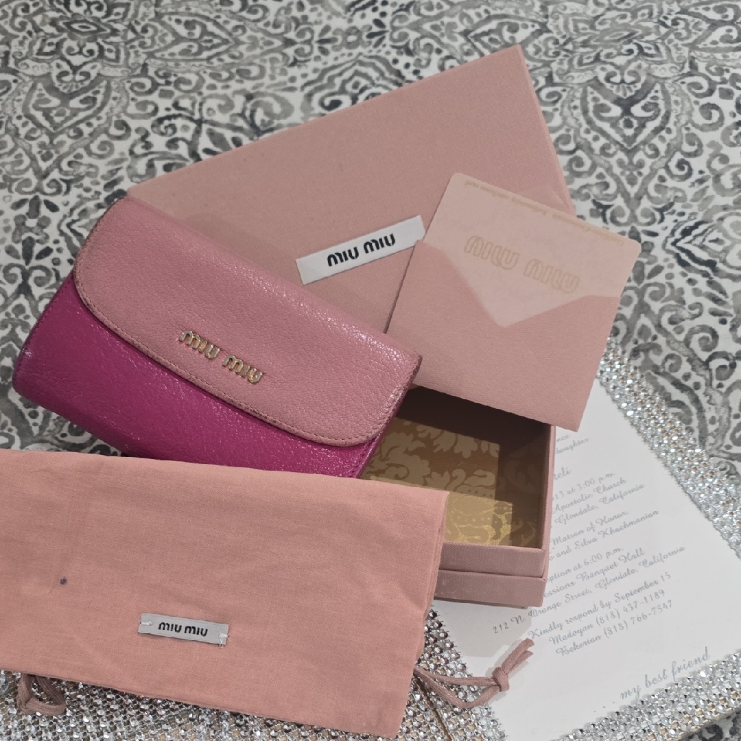 Miu Miu Fuchsia And Pink Leather Wallet Full Inclusion